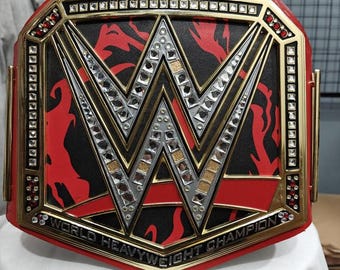 World Heavyweight Championship Belt Replica | Red Wrestling Title Display