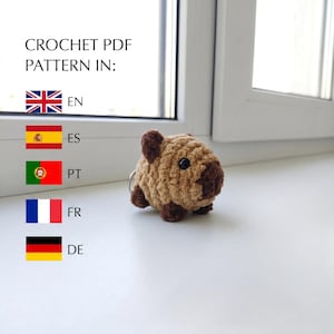 Capybara Schlüsselanhänger Häkelanleitung, No-Sew Amigurumi, Einfache Anleitung (Digitaler PDF-Download)