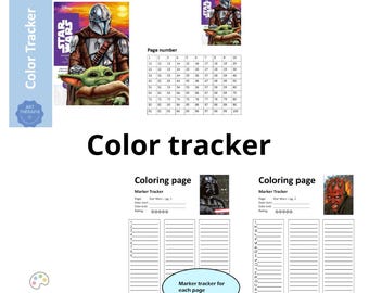 STAR WARS - Rastreador de colores - Plantilla de rastreador de colores - Rastreador de marcadores - Colorea por números de Disney - Imprimible - A4