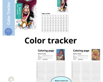 TROMPE L’OEIL TOMO 2 - Rastreador de páginas para colorear - Plantilla de rastreo de páginas para colorear - Rastreador de marcadores - Disney Colorea por números - Imprimible - A4