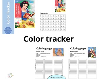 GRANDES CLÁSICOS TOMO 9 - Rastreador de colores - Plantilla de rastreador de colores - Rastreador de marcadores - Disney Colorea por números - Imprimible - A4