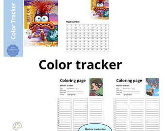 LO MEJOR DE PIXAR - Rastreador de páginas para colorear - Plantilla de rastreo de páginas para colorear - Rastreador de marcadores - Disney Colorea por números - Imprimible - A4
