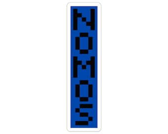 Sticker pixel art NOMOS | Décalcomanie en vinyle cyberpunk dystopique