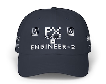 Chapeau cyberpunk | Casquette graphique Sci-Fi Engineer | Casquette streetwear dystopique | Réglable unisexe | POPULEX