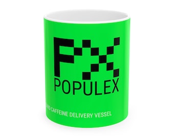 tasse de café cyberpunk | Accessoire de bureau de science-fiction | Cadeau pour ingénieur programmeur | Tasse en céramique | POPULEX