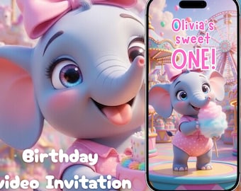 Sweet One Birthday Video Invitation | Editable Canva Template (MP4 Download)