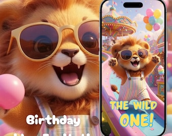 Wild One Birthday Video Invitation | Editable Canva Kids Evite (MP4 Download)
