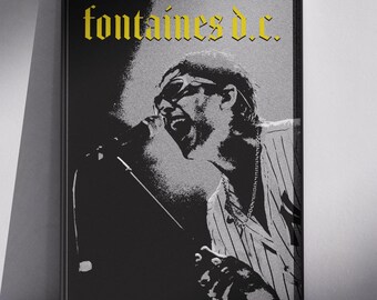 Lámina de Fontaines D.C., póster indie, arte mural musical, favorito, Fontaines, colorido, diseño grunge, (opciones con marco disponibles)