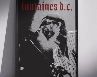 Lámina de Fontaines D.C., póster indie, arte mural musical, favorito, Fontaines, colorido, diseño grunge, (opciones con marco disponibles)