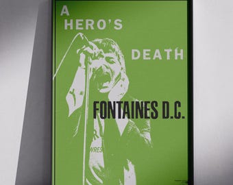 Fontaines D.C. A Hero's Death Print, Indie Poster, Music Wall Art, Favourite, Fontaines, Colourful, Geometric Design,