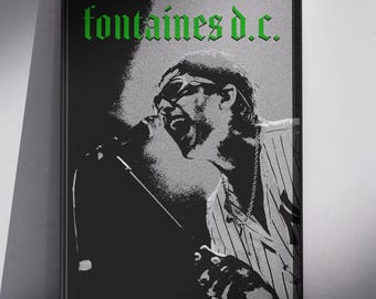 Lámina de Fontaines D.C., póster indie, arte mural musical, favorito, Fontaines, colorido, diseño grunge, (opciones con marco disponibles)