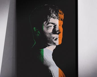 Lámina de Fontaines D.C., Bandera irlandesa, Póster indie, Arte mural musical, Favorito, Fontaines, Colorido, Diseño grunge, (Opciones con marco disponibles)
