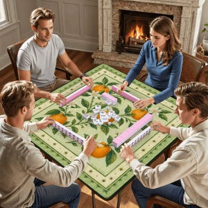 Oranges Mahjong Mat 31.5"x31.5" image 5