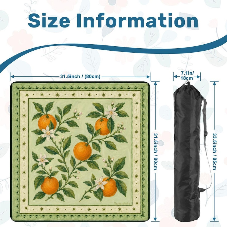 Oranges Mahjong Mat 31.5"x31.5" image 2