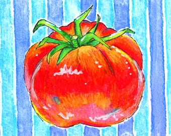 Watercolor Tomato Print 6x8
