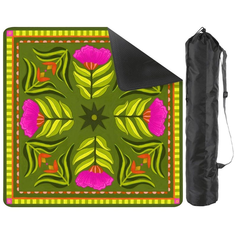 Folk Florals Mahjong Mat 31.5"x31.5" Bild 1