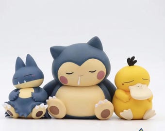 Collectible Pokémon Figurine – "Peaceful Sleep" Style (Snorlax, Munchlax, Psyduck) | Kawaii Decoration & Gift