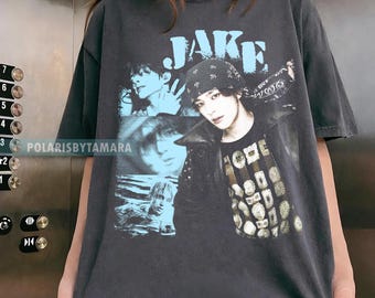 Camiseta vintage de edición limitada de Jake Enhypen con estampado gráfico, atuendo para conciertos de Kpop, camiseta Comfort Colors.