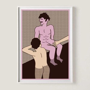 Estampe d'art 13 po x 18,5 po « Au bord de la piscine »