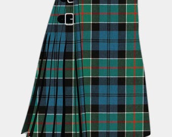 Handgefertigter alter Tartan-Schottenrock - 8 Yard Kilt - 100% Acrylwolle Scottish Clan Design