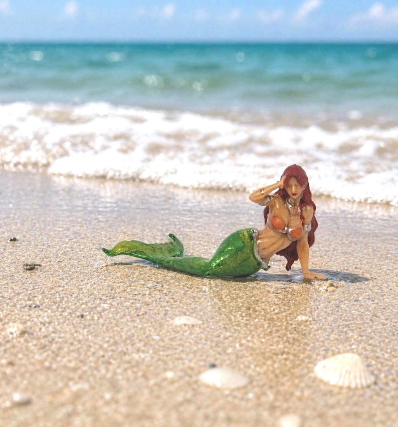 HM Little Mermaid Minature Doll House Fairy Garden Figurine Micro Tiny Terrarium 画像 1