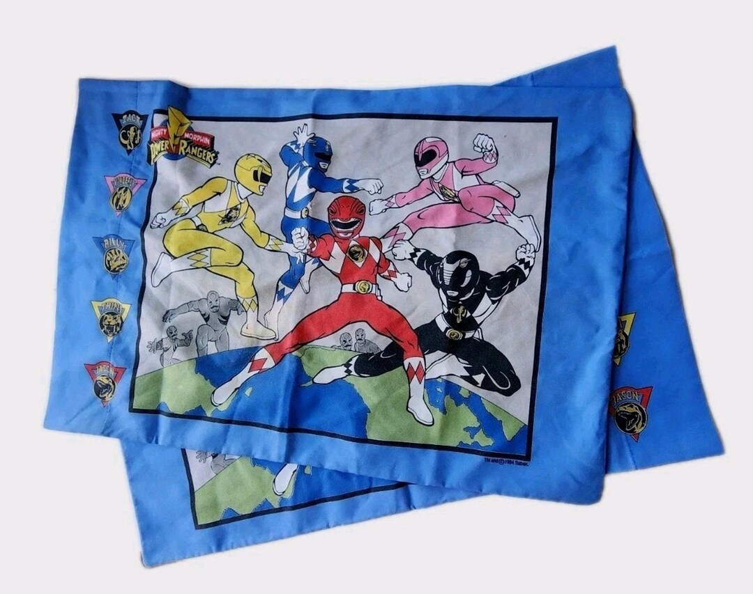 Power Ranger Pillow VINTAGE 1994 SABAN Mighty Morphin Power Rangers Pillow Cases Set of 2 ...