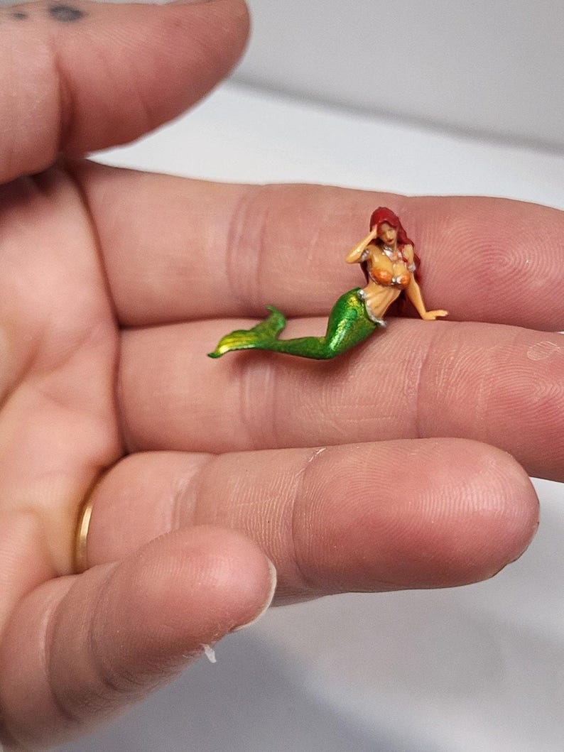 HM Little Mermaid Minature Doll House Fairy Garden Figurine Micro Tiny Terrarium 画像 8