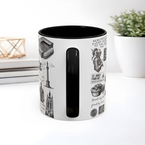 Newcastle Illustrated Landmarks mug, Newcastle coffee cup, Newcastle student coffee cup image 4