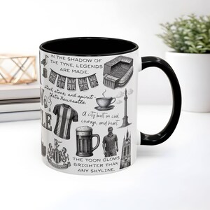 Newcastle Illustrated Landmarks mug, Newcastle coffee cup, Newcastle student coffee cup image 2
