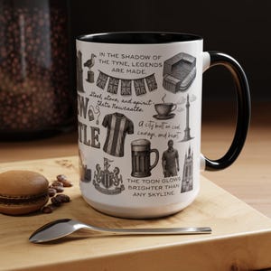 Newcastle Illustrated Landmarks mug, Newcastle coffee cup, Newcastle student coffee cup 15oz