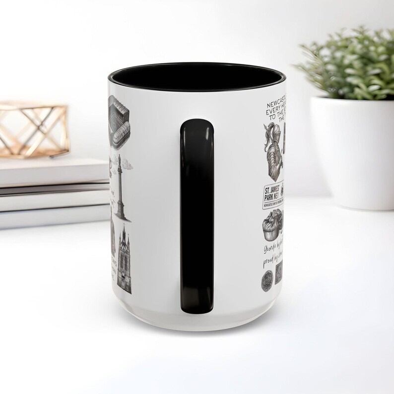 Newcastle Illustrated Landmarks mug, Newcastle coffee cup, Newcastle student coffee cup image 8
