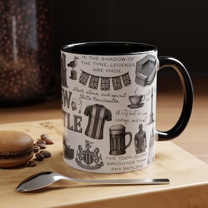 Newcastle Illustrated Landmarks mug, Newcastle coffee cup, Newcastle student coffee cup 11oz