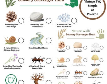 Sensory Nature Walk Scavenger Hunt Printable for Kids, Outdoor Activity ...