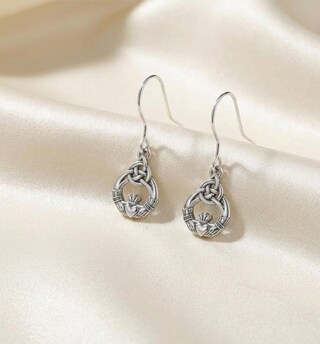 VENACOLY Orecchini Claddagh In Argento Sterling 925 - Simbolo Irlandese Di Amore, Fedeltà E Amicizia, Regalo Donna