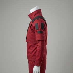 Red Bounty Hunter Suit | Custom Mandalorian Flight Suit | 3-Piece Cosplay Outfit image 5