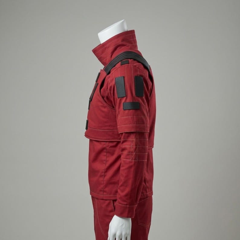 Red Bounty Hunter Suit | Custom Mandalorian Flight Suit | 3-Piece Cosplay Outfit image 5