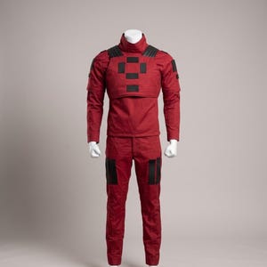 Red Bounty Hunter Suit | Custom Mandalorian Flight Suit | 3-Piece Cosplay Outfit image 1