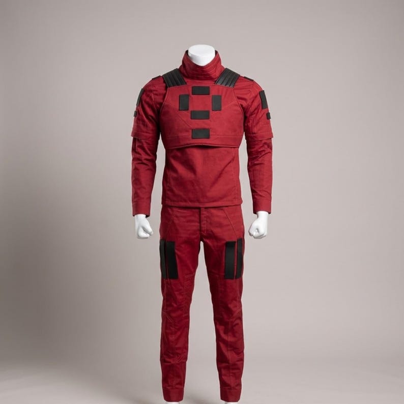 Red Bounty Hunter Suit | Custom Mandalorian Flight Suit | 3-Piece Cosplay Outfit image 1