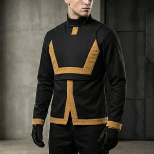 Black Flight Suit & Flak Vest | Helldiver Inspired Cosplay Suit | Custom Sci-Fi Armor Undersuit