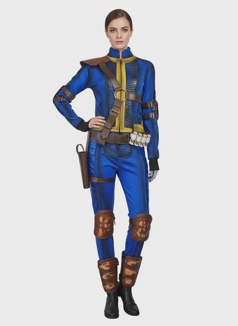 Fallout Vault Suit Cosplay Costume With Leather Armor Accessories ...