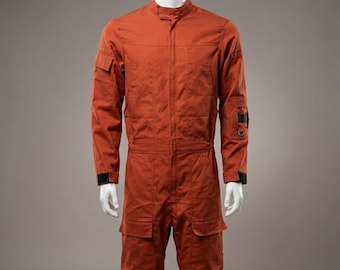 Custom Orange Flight Suit | Space Pilot Cosplay Costume | Handmade Rebel Jumpsuit