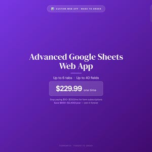 Custom Google Sheets Web App – Advanced Dashboard, Search Filters (Made to Order)