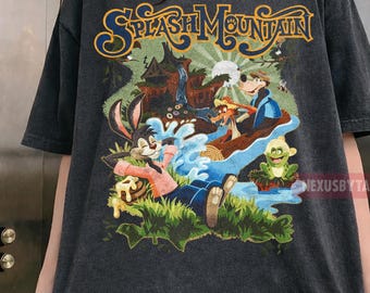 Camiseta vintage de Disney Splash Mountain, camiseta de Brer Rabbit Bear Fox, conjunto a juego para viaje a Disney.