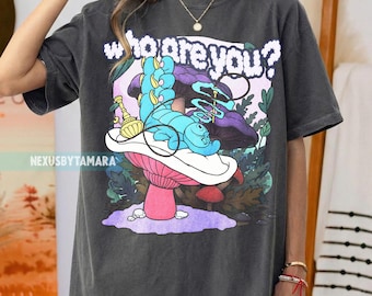 Vintage Disney Alice In Wonderland Shirt, Caterpillar And Flowers Retro T-shirt, Disneyland Family Shirt