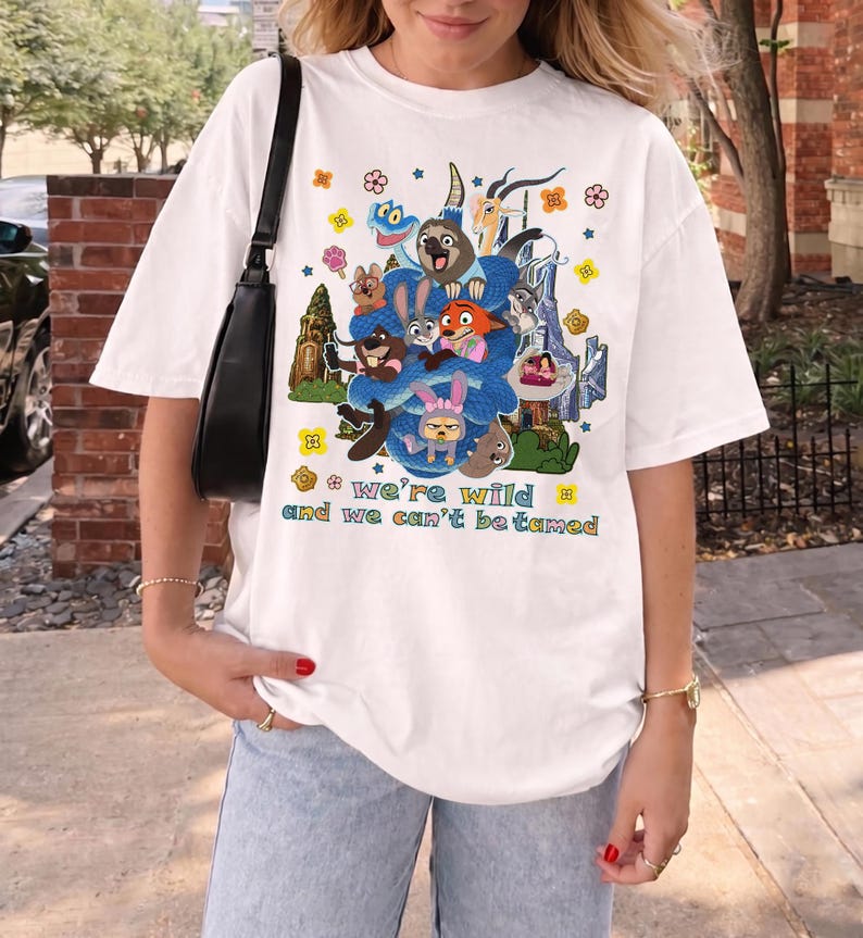 Retro Disney Zootopia 2-tröja, Judy Hopps Nick Wilde-tröja, Vi är vilda och vi kan inte tämjas tröja, Disney Wild Animals, Disneyland-familjeresa bild 5