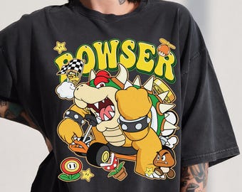Camiseta de carreras de karts de Bowser de Super Mario, camiseta para el viaje de cumpleaños de Nintendo World