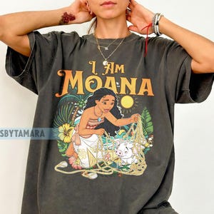 Retro Comfort Colors Disney Moana Shirt, Hei Hei and Pua T-Shirt, Magic Kingdom Park image 1