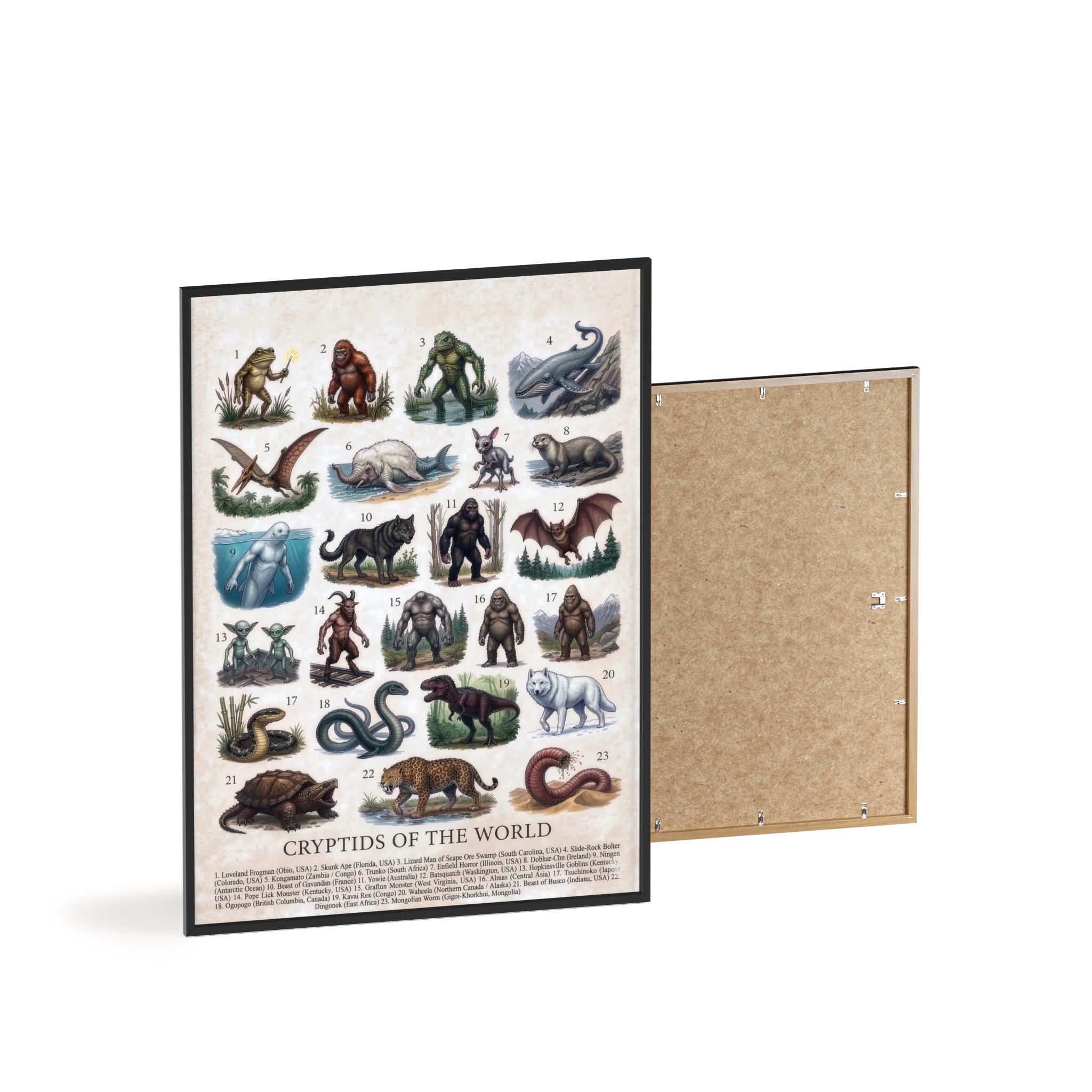 Creatures Field Guide Cryptids of the World Poster – Legendary Creatures Field Guide Art ...