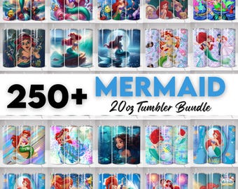 250+The Little Mermaid Tumbler Wrap Bundle 20oz Little Mermaid Tumbler PNG Image Sublimation, Mermaid Tumbler Cup Instant Download