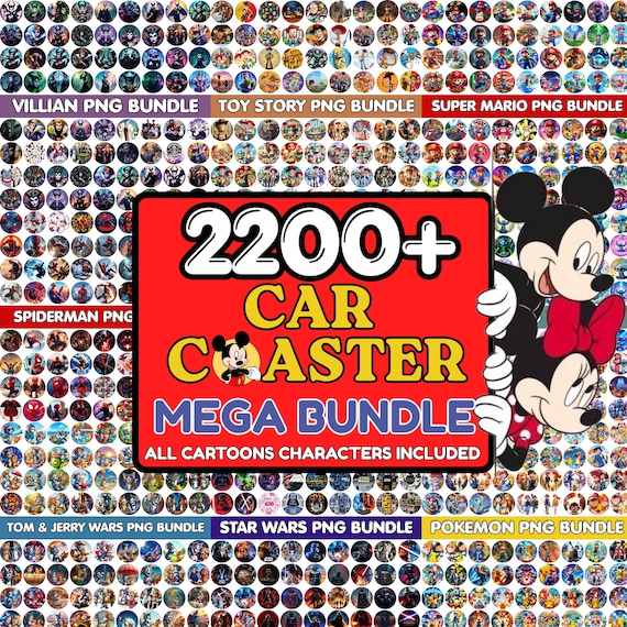 2200+Car Coaster Sublimation Bundle: Floral & Sarcastic Designs PNG Digital Download